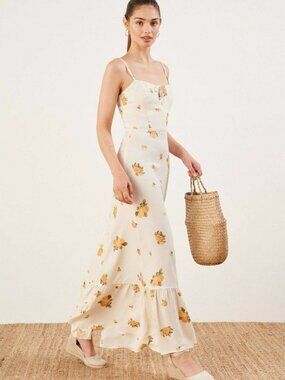 jovie silk dress reformation Reformation Jovie Bridal Silk Dress, Ivory